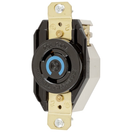Hubbell Wiring Device-Kellems Locking Receptacle, L6-20R, 20 A, 250V AC, Single Phase, 2 Pole, Flush Mount, Screw Terminals HBL2320RT